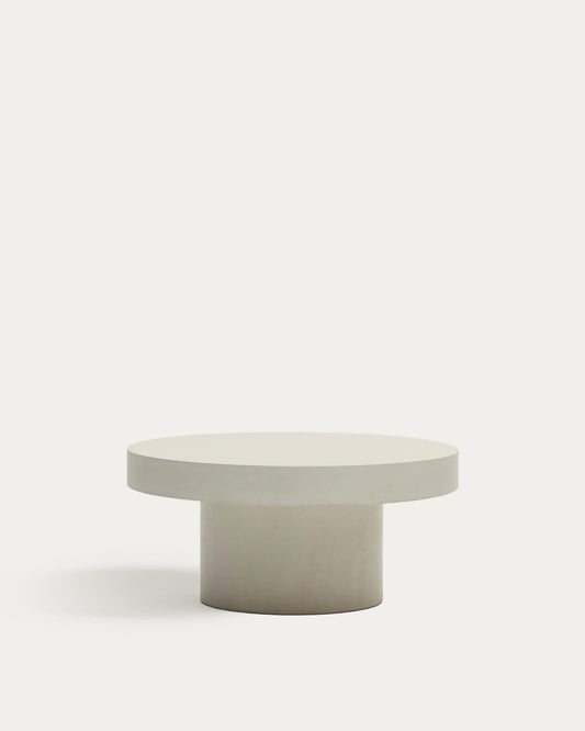 Tavolino Aiguablava rotondo in cemento bianco Ø 90 cm