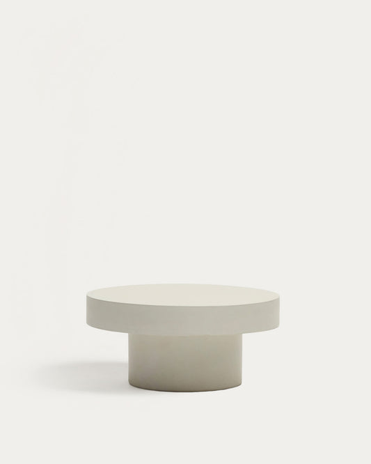 Tavolino Aiguablava rotondo in cemento bianco Ø 66 cm