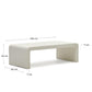 Tavolino Aiguablava in cemento bianco 135 x 65 cm