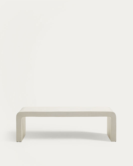 Tavolino Aiguablava in cemento bianco 135 x 65 cm
