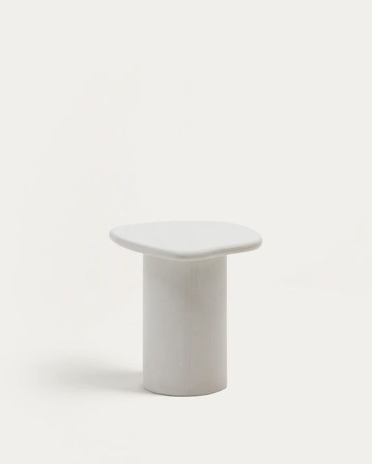 Tavolino da appoggio Macarella in cemento bianco 48 x 47 cm