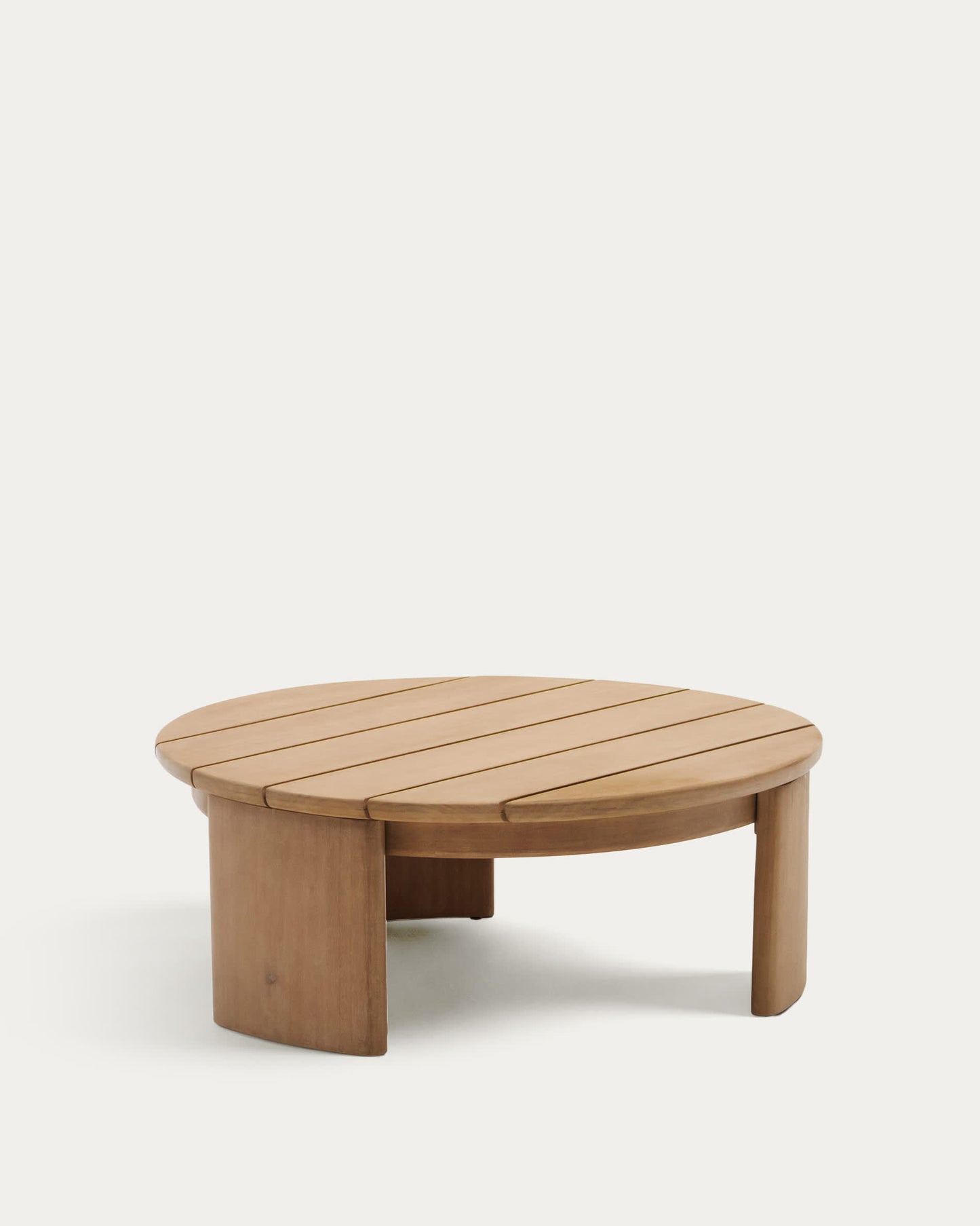 Tavolino da salotto Xoriguer in legno massiccio di eucalipto Ø90 cm