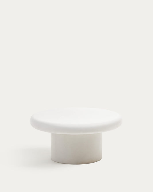 Tavolino da salotto rotondo Addaia in cemento bianco Ø 90 cm