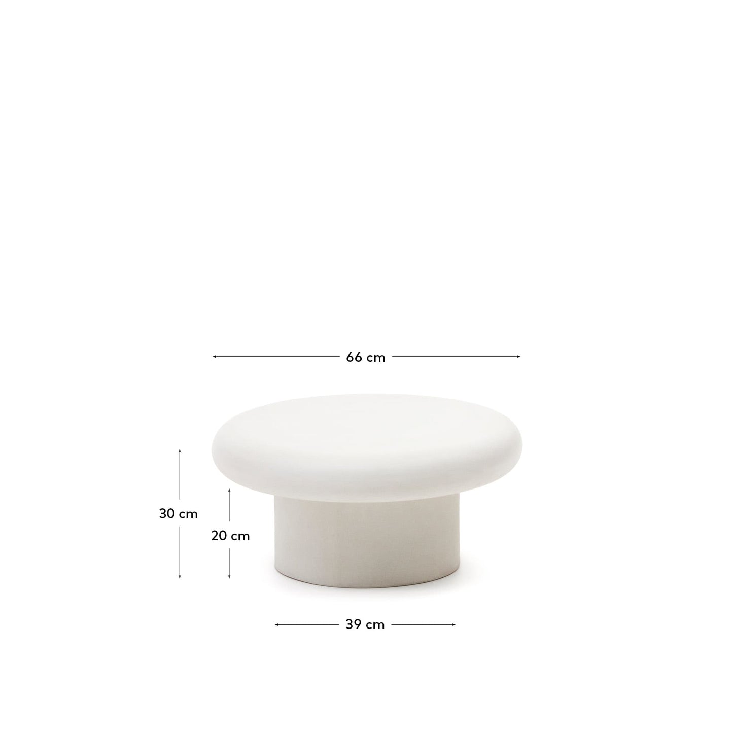 Tavolino da salotto rotondo Addaia in cemento bianco Ø 66 cm