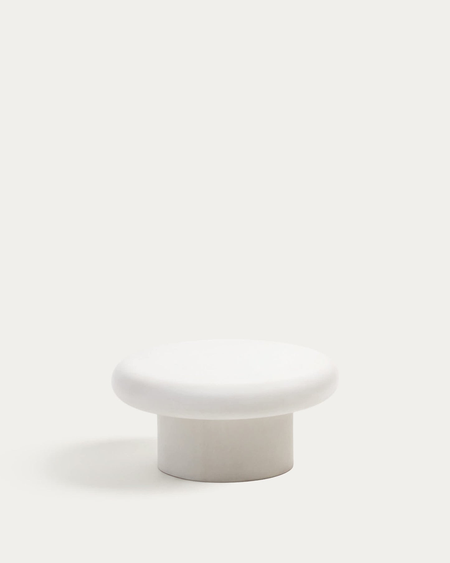 Tavolino da salotto rotondo Addaia in cemento bianco Ø 66 cm
