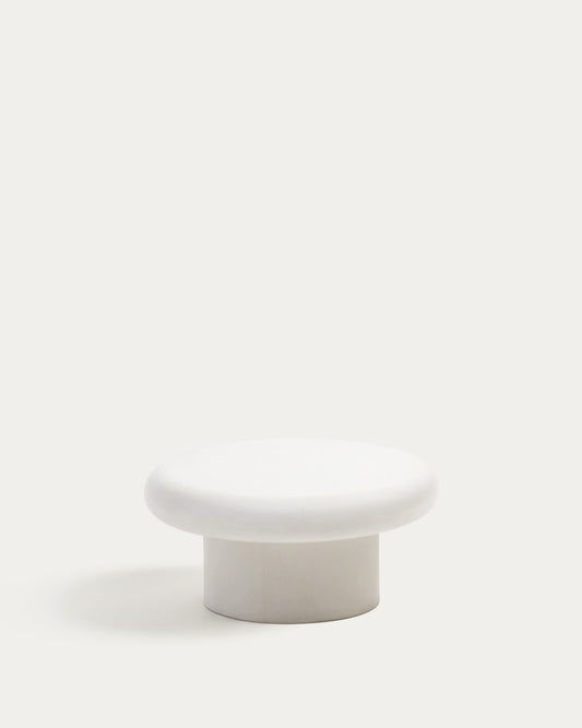 Tavolino da salotto rotondo Addaia in cemento bianco Ø 66 cm