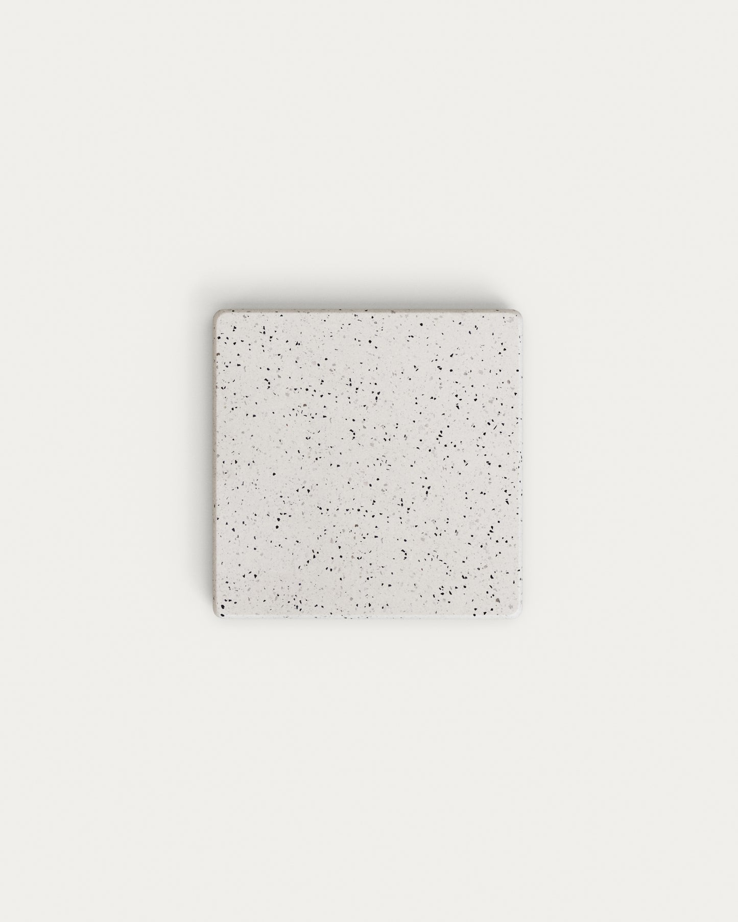 Tavolino Saura in terrazzo bianco con piano in terrazzo bianco 32 x 48 x 48 cm