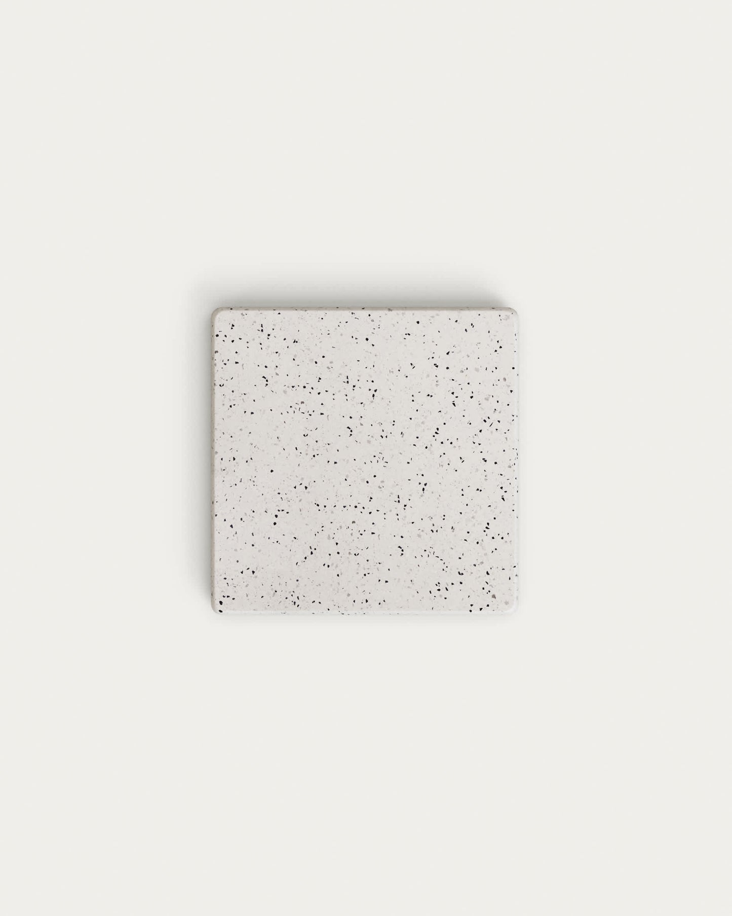 Tavolino Saura in terrazzo bianco con piano in terrazzo bianco 32 x 48 x 48 cm