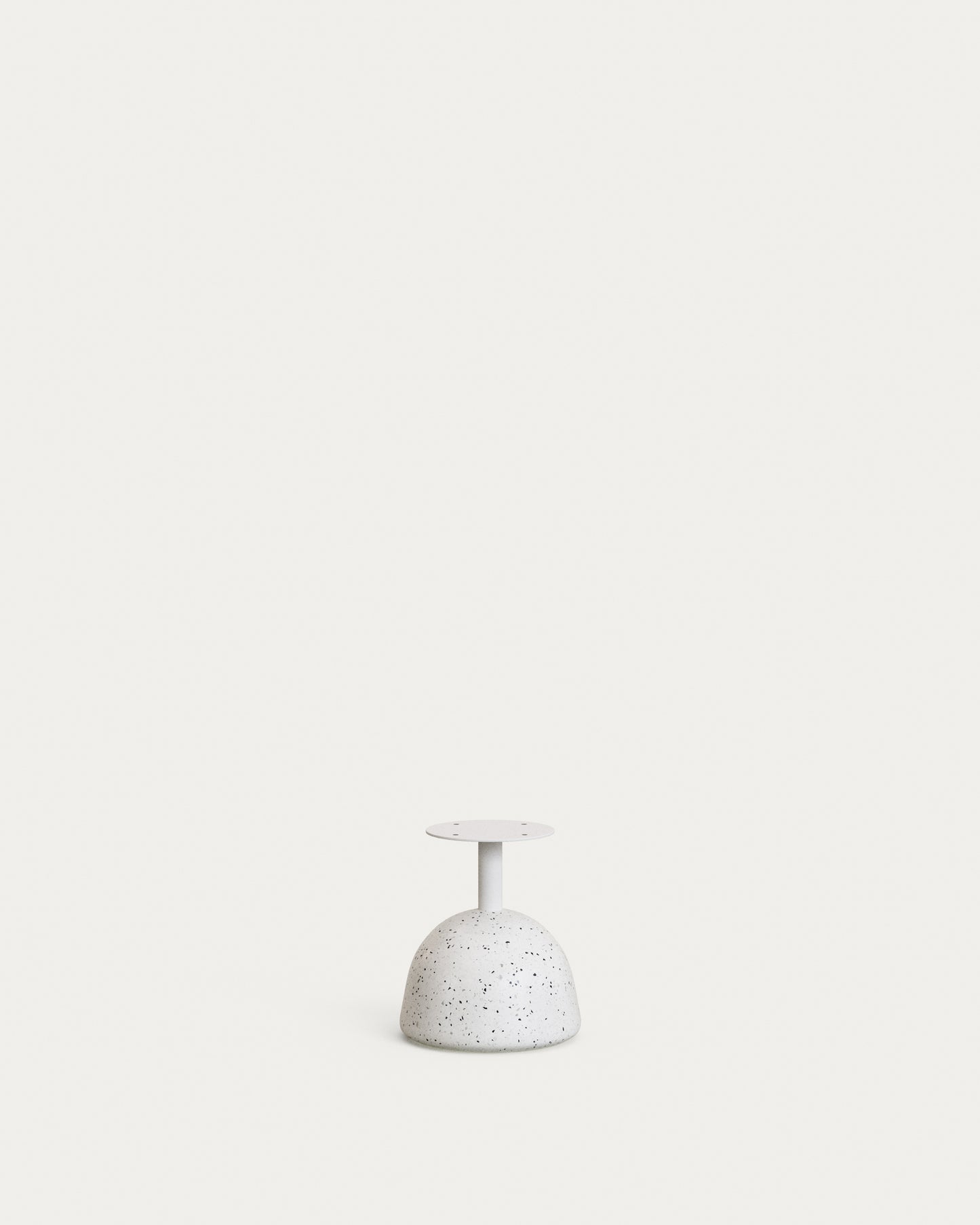 Tavolino Saura in terrazzo bianco con piano in terrazzo bianco 32 x 48 x 48 cm