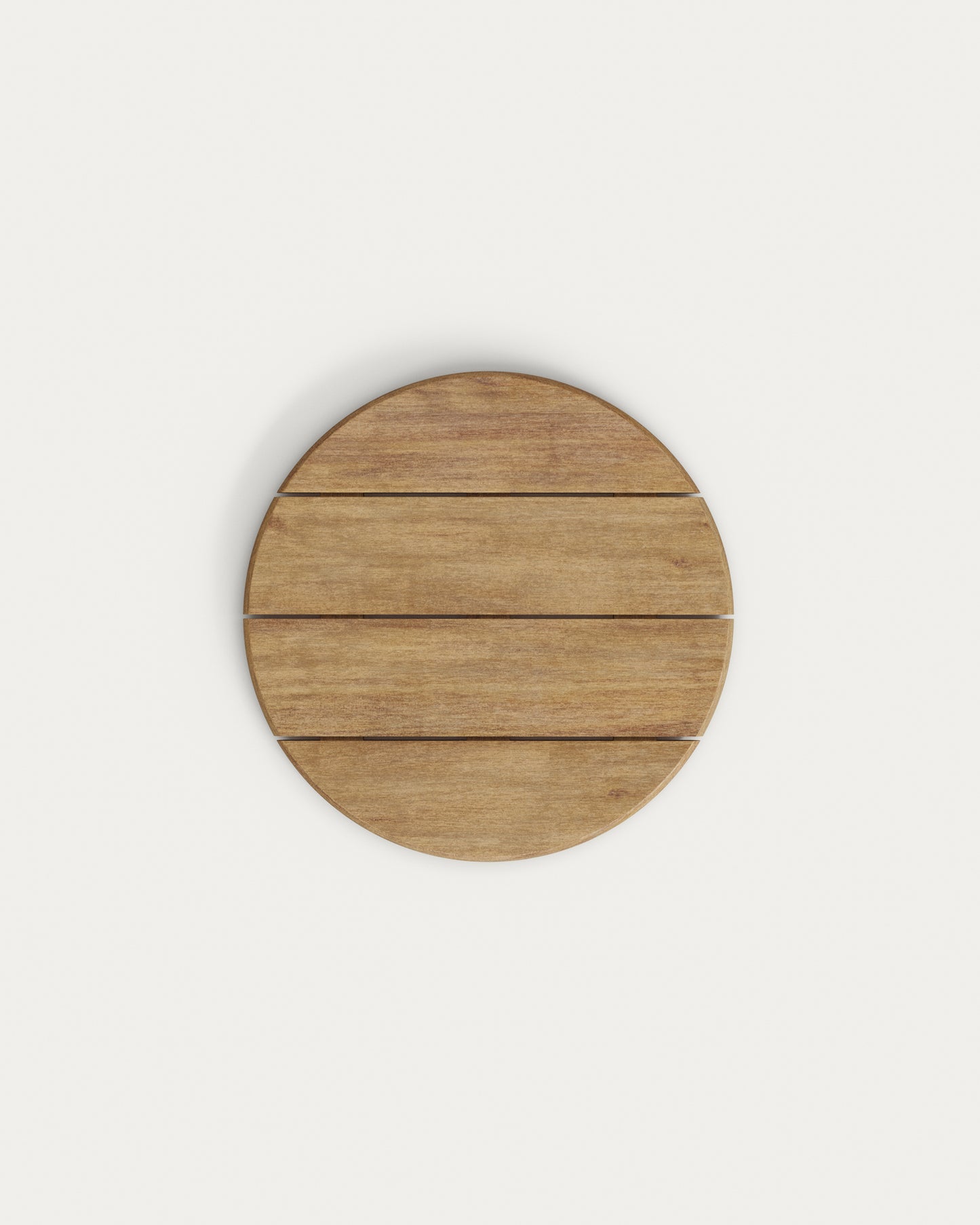 Tavolino Saura in terrazzo bianco con piano in acacia naturale 32 x Ø 55 cm