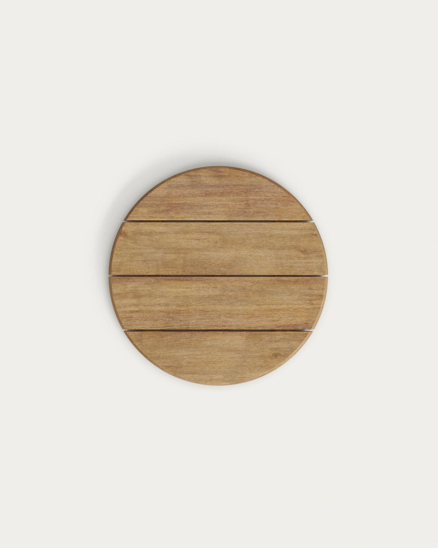 Tavolino Saura in terrazzo bianco con piano in acacia naturale 32 x Ø 55 cm