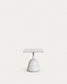 Tavolino Saura con piano in terrazzo bianco e base in terrazzo bianco 44x44x48cm