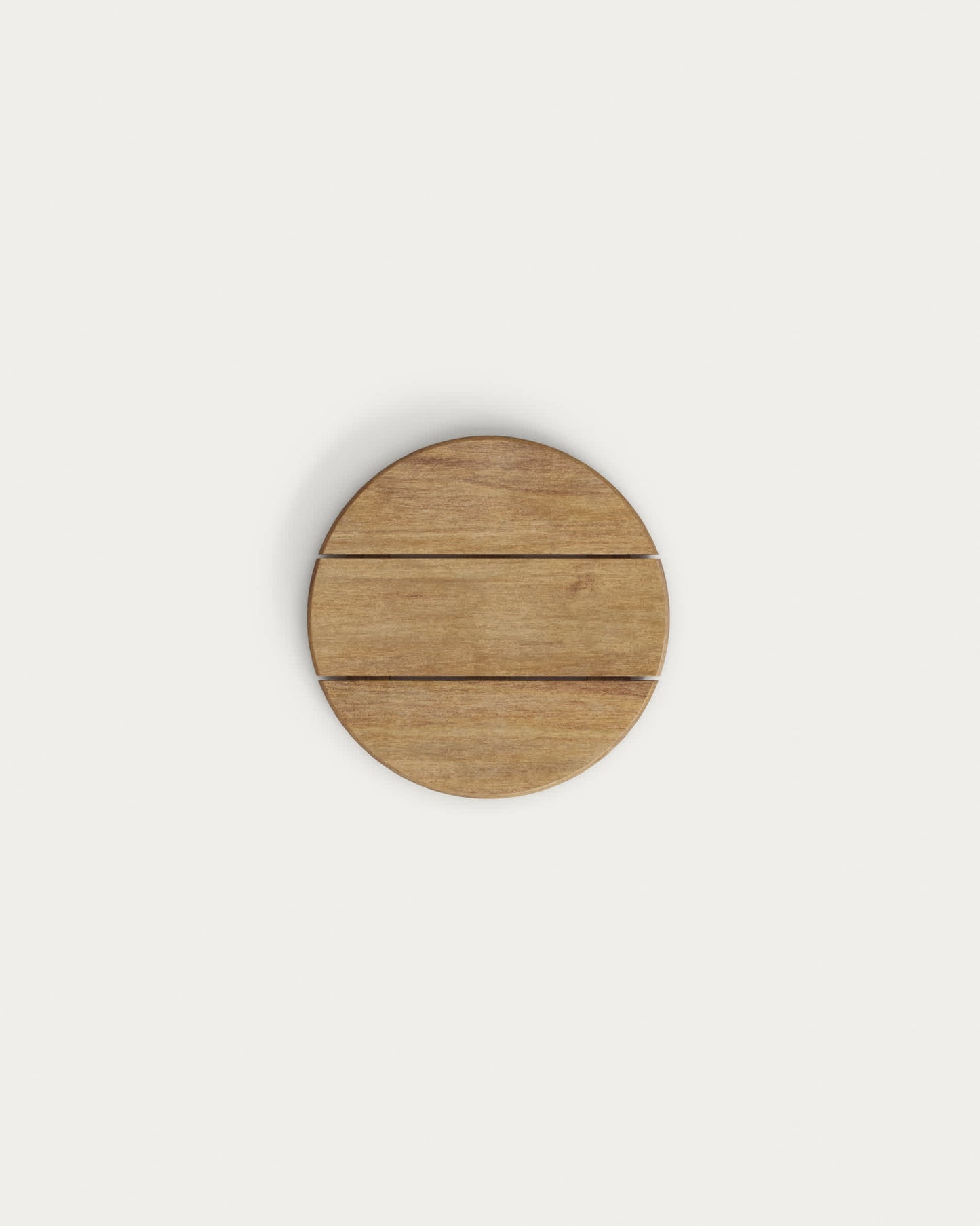 Tavolino Saura in metallo nero con piano in acacia naturale 45 x Ø 43 cm