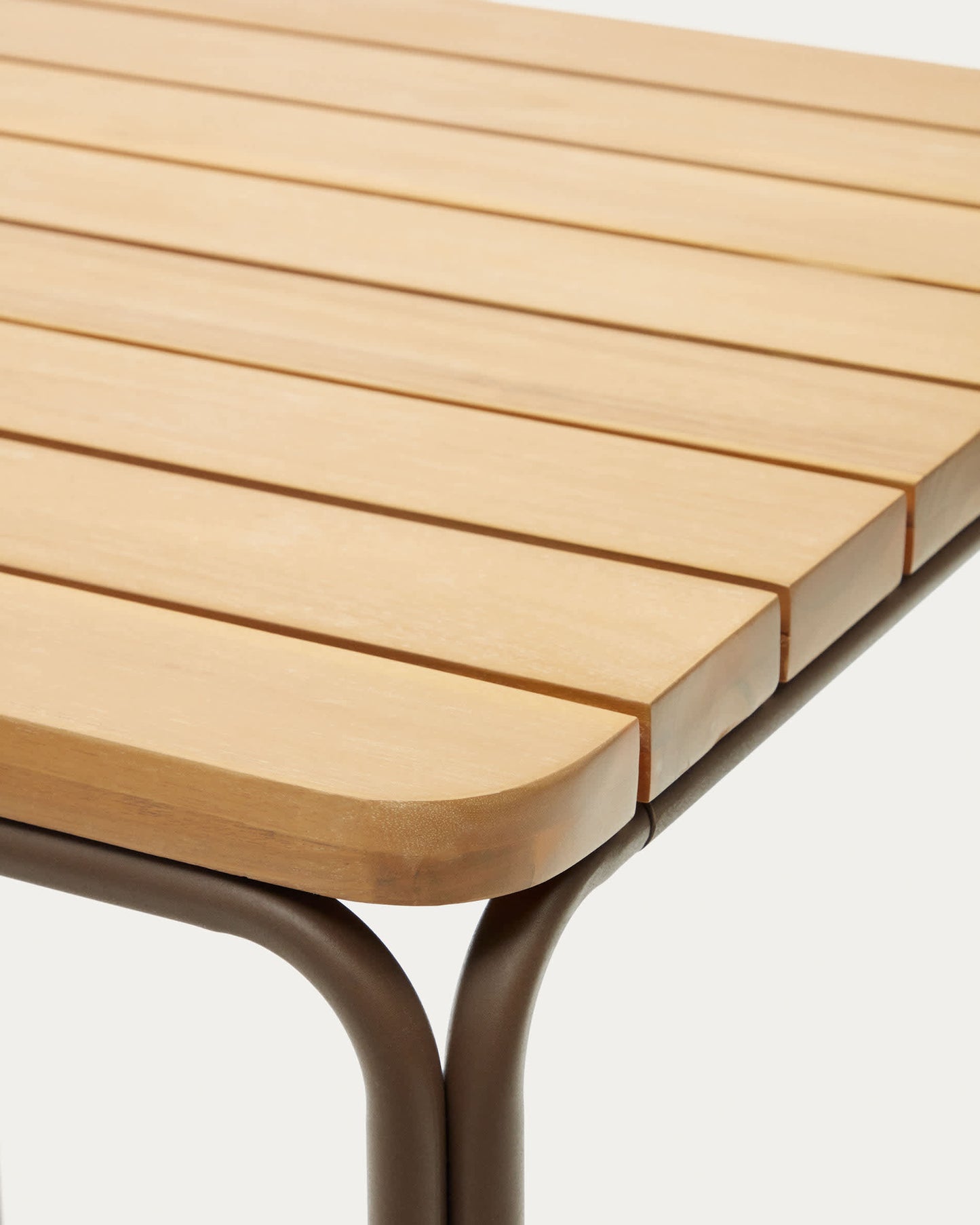 Tavolo alto esterni Salguer legno massello acacia acciaio marrone 70 x 70 cm
