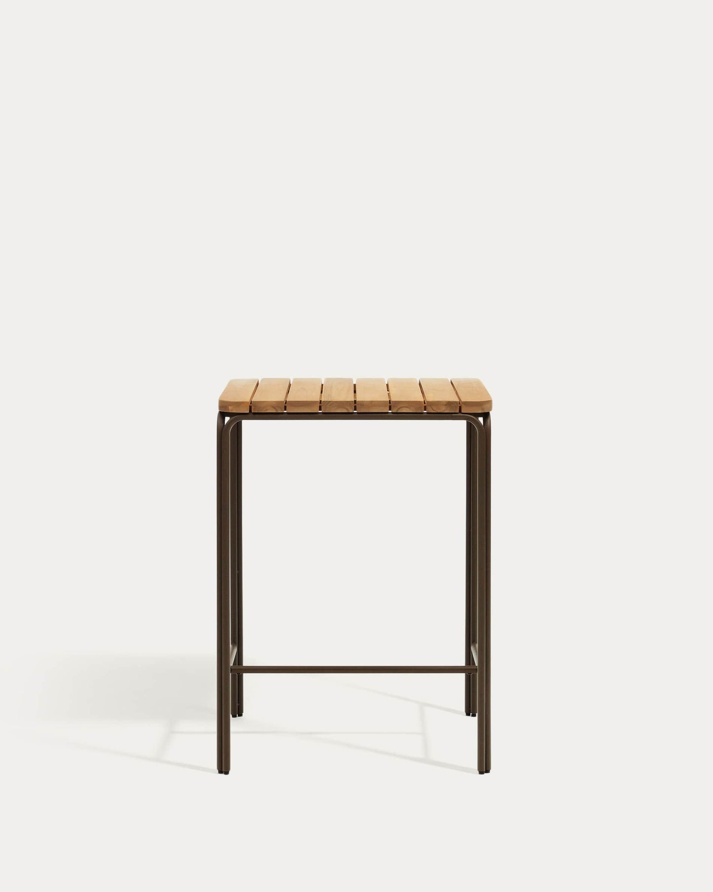 Tavolo alto esterni Salguer legno massello acacia acciaio marrone 70 x 70 cm