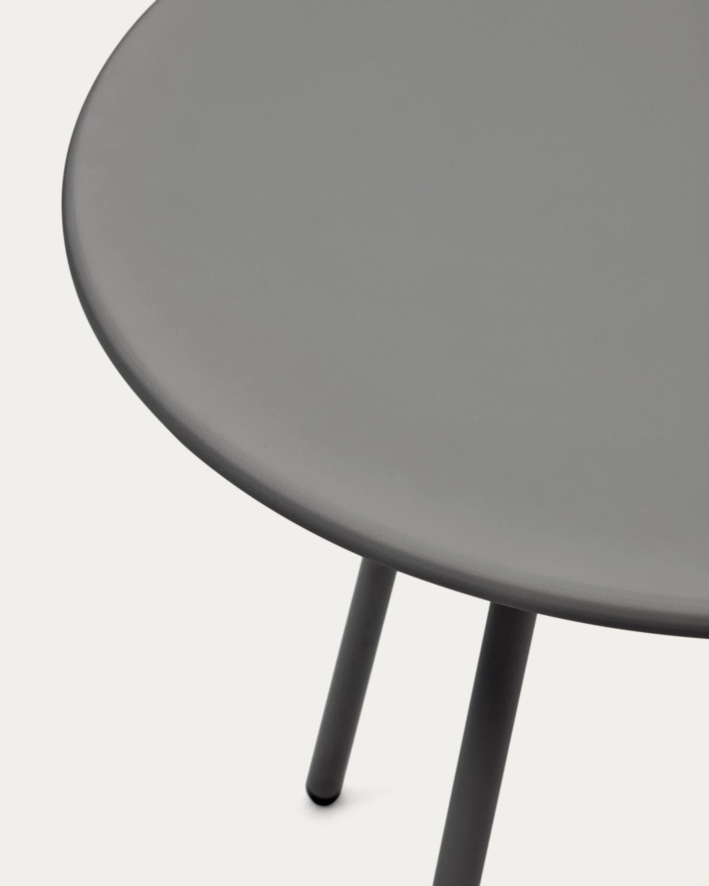 Tavolo rotondo da esterno Montjoi in acciaio finitura grigio Ø 70 cm