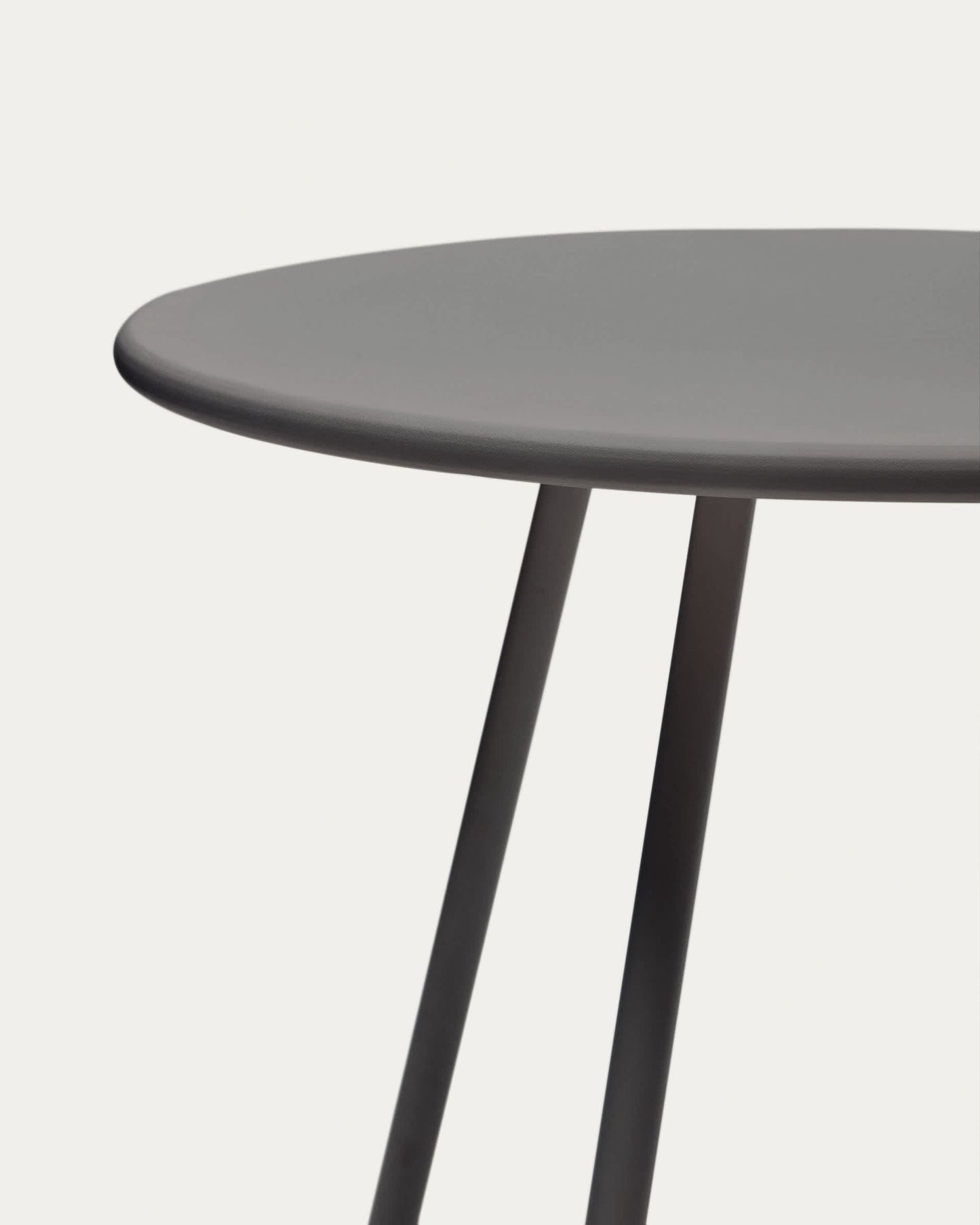 Tavolo rotondo da esterno Montjoi in acciaio finitura grigio Ø 70 cm