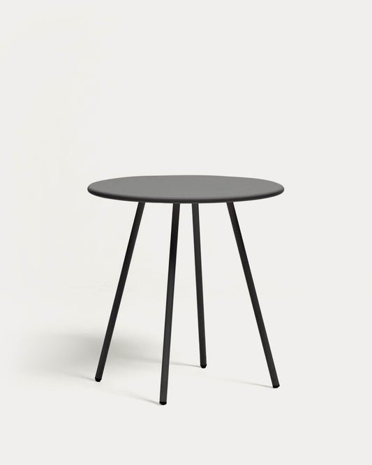 Tavolo rotondo da esterno Montjoi in acciaio finitura grigio Ø 70 cm