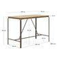 Tavolo alto esterni Salguer legno massello acacia acciaio marrone 140 x 70 cm
