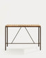 Tavolo alto esterni Salguer legno massello acacia acciaio marrone 140 x 70 cm