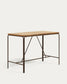 Tavolo alto esterni Salguer legno massello acacia acciaio marrone 140 x 70 cm