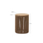 Tavolino Dandara in acciaio, corda beige e gambe in legno massiccio di acacia Ø40 cm