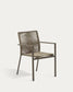 Sedia da esterno Culip in corda ed alluminio marrone