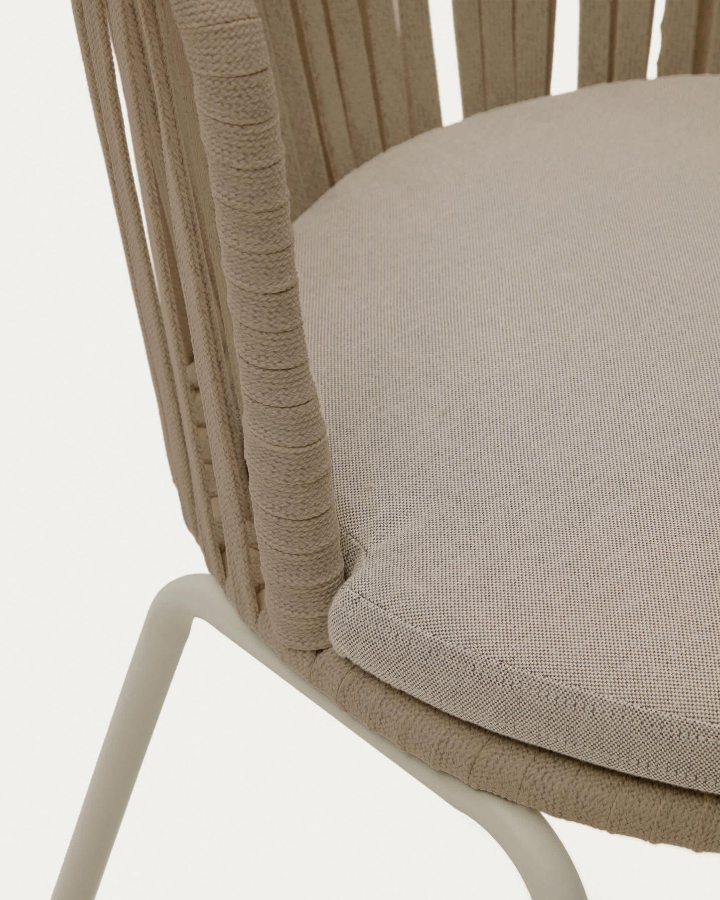 Sedia da esterni Saconca in corda e acciaio zincato beige