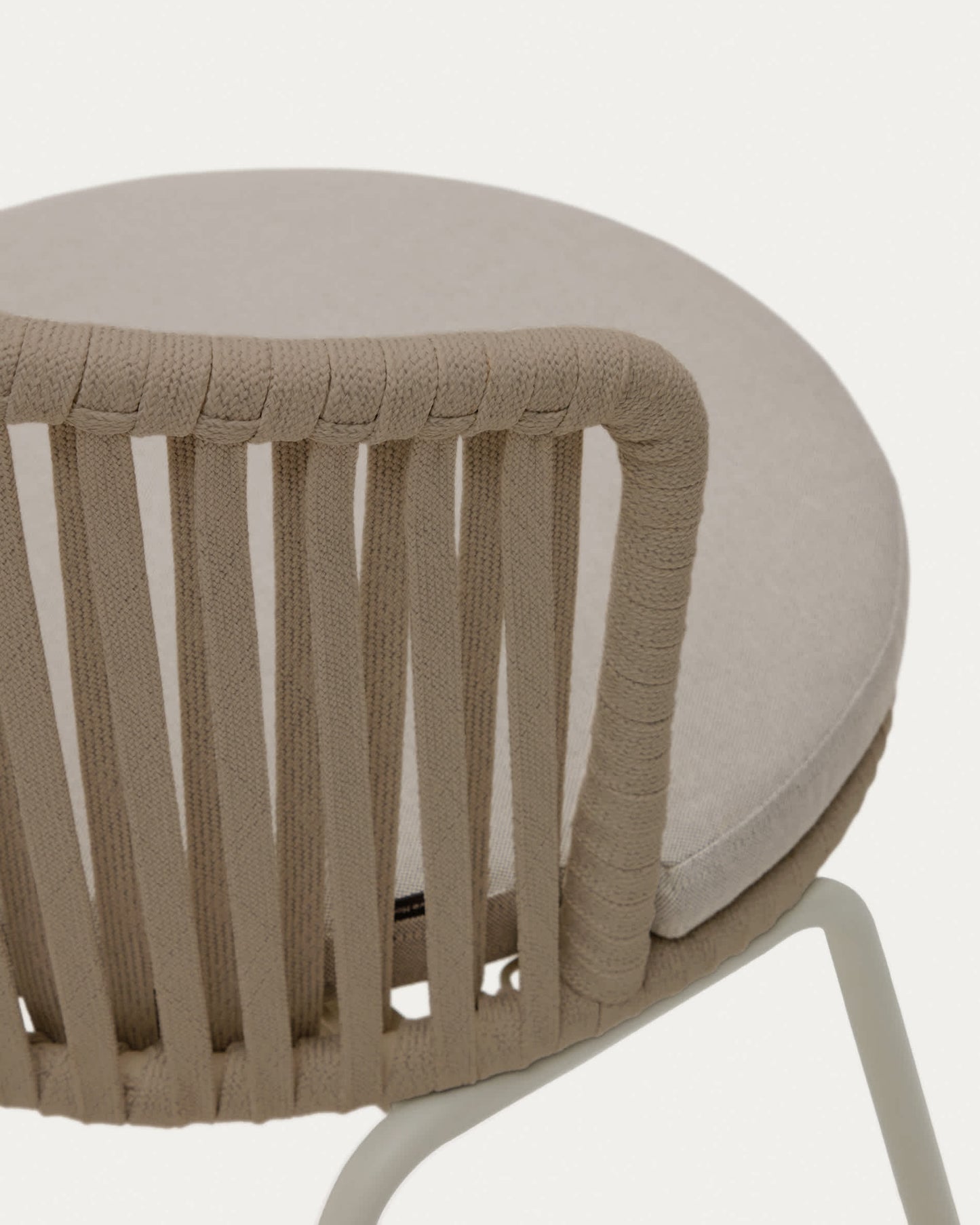 Sedia da esterni Saconca in corda e acciaio zincato beige