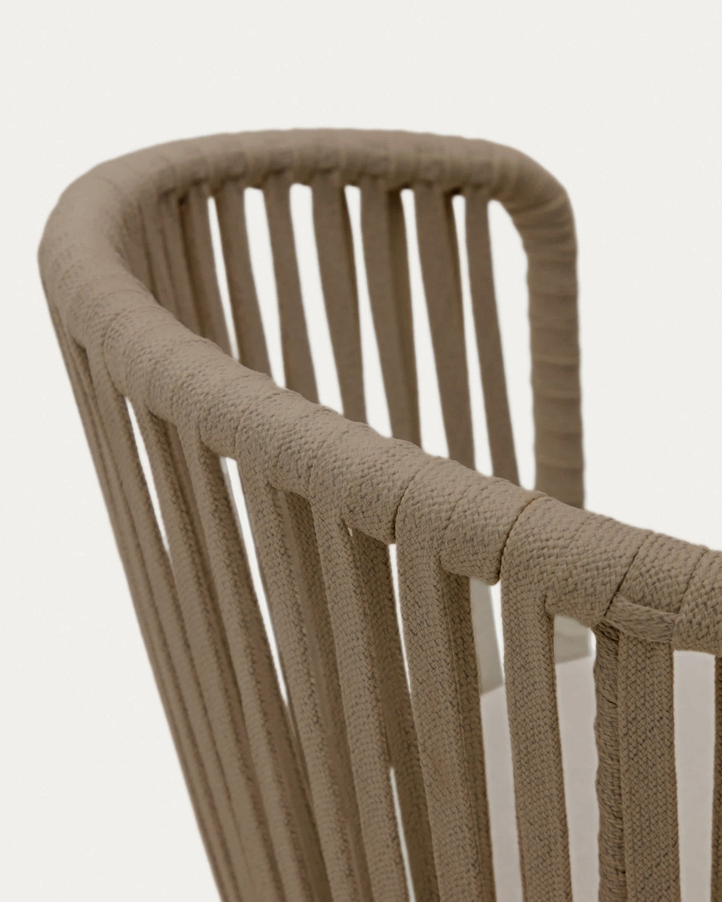 Sedia da esterni Saconca in corda e acciaio zincato beige