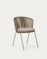 Sedia da esterni Saconca in corda e acciaio zincato beige