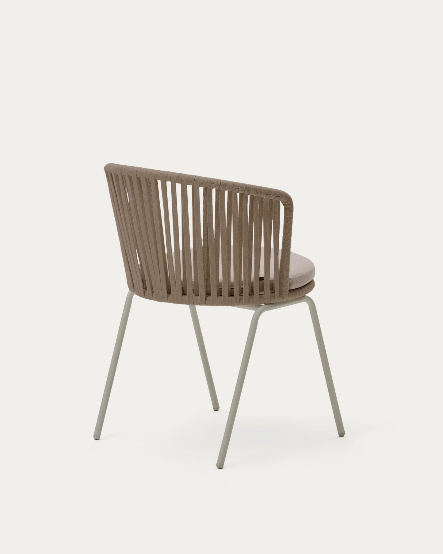 Sedia da esterni Saconca in corda e acciaio zincato beige