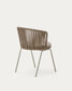 Sedia da esterni Saconca in corda e acciaio zincato beige