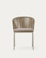 Sedia da esterni Saconca in corda e acciaio zincato beige