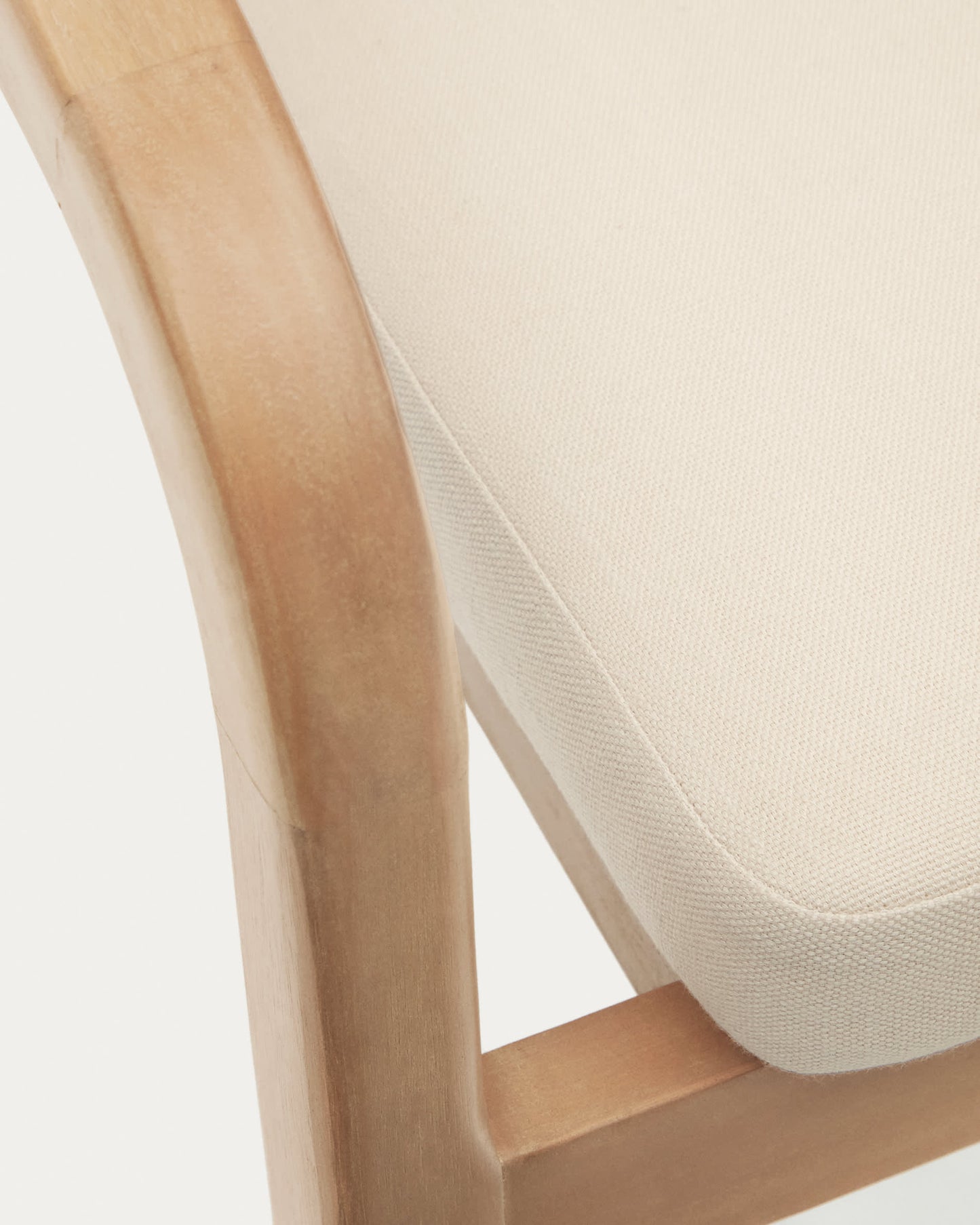 Sedia Malaret in legno massello di eucalipto e corda beige