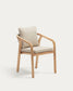 Sedia Malaret in legno massello di eucalipto e corda beige
