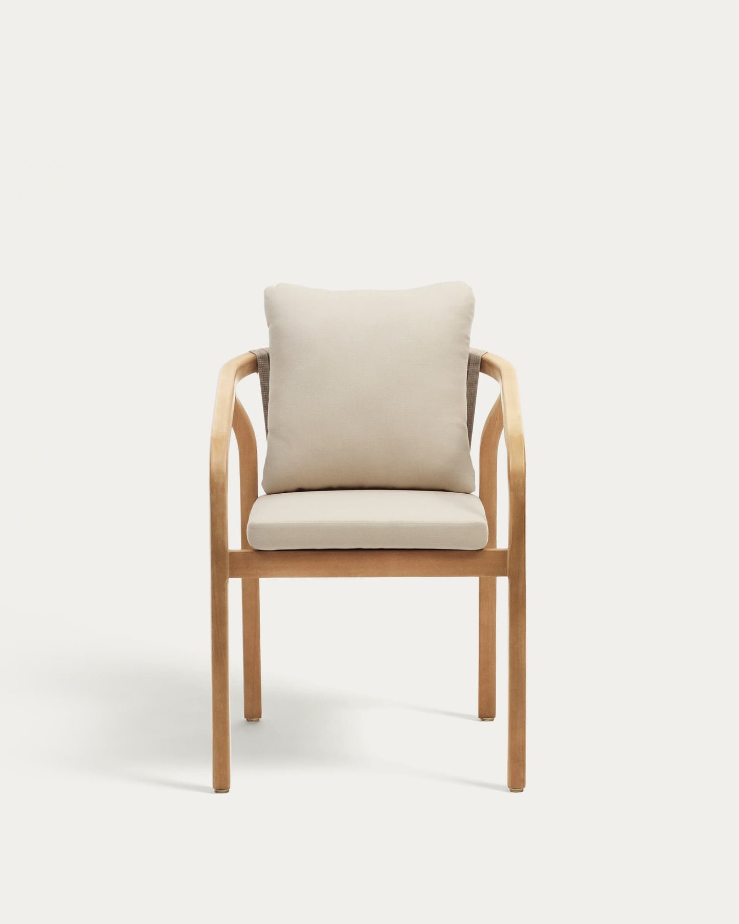 Sedia Malaret in legno massello di eucalipto e corda beige