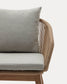 Sedia Portalo in corda beige e gambe in legno massello di acacia