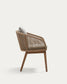 Sedia Portalo in corda beige e gambe in legno massello di acacia