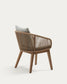 Sedia Portalo in corda beige e gambe in legno massello di acacia