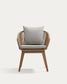 Sedia Portalo in corda beige e gambe in legno massello di acacia
