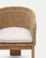 Sedia Xoriguer in rattan sintetico e legno massiccio di eucalipto
