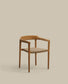 Sedia impilabile Icaro in legno massiccio di teak con finitura naturale e corda in beige