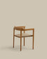 Sedia impilabile Icaro in legno massiccio di teak con finitura naturale e corda in beige