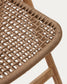 Sedia pieghevole Dandara in legno massiccio di acacia e struttura in acciaio con corda beige