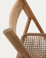 Sedia pieghevole Dandara in legno massiccio di acacia e struttura in acciaio con corda beige
