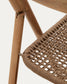 Sedia pieghevole Dandara in legno massiccio di acacia e struttura in acciaio con corda beige