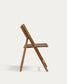 Sedia pieghevole Dandara in legno massiccio di acacia e struttura in acciaio con corda beige