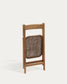 Sedia pieghevole Dandara in legno massiccio di acacia e struttura in acciaio con corda beige