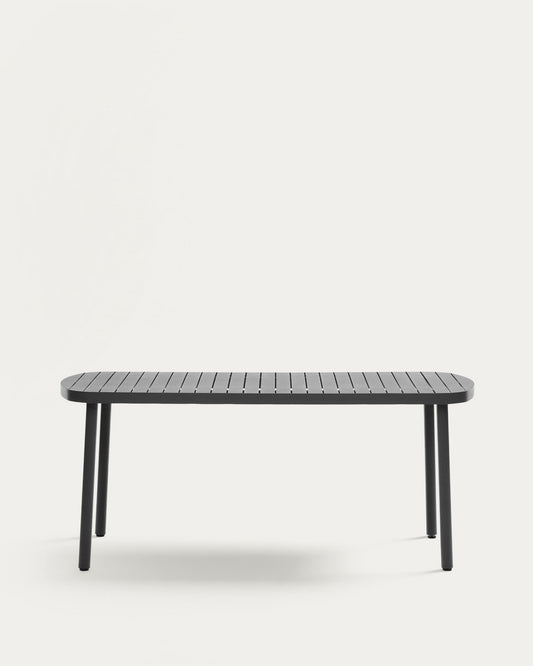 Tavolo da esterno Joncols in alluminio verniciato grigio 180 x 90 cm